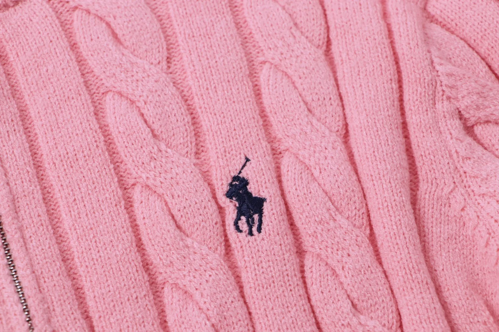 P230 RALPH LAUREN Ralph Lauren seven-color classic small label embroidered stand-collar long-sleeved half-zip knitted sweater tops for men and women seven colors Color: black white gray royal blue pink sky blue khaki code number: S M L XL material: cotton
